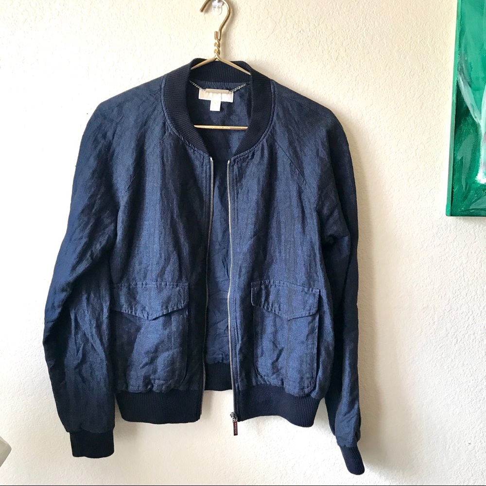 Michael Kors Navy Bomber Jacket